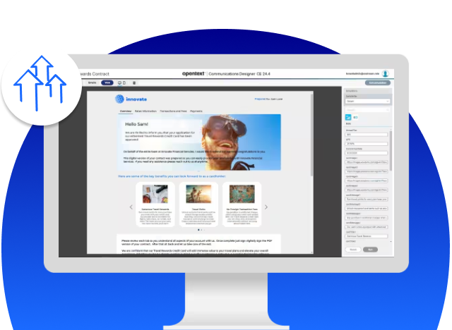 Computer display of OpenText communication product platform